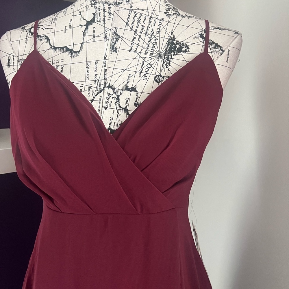 Birdy Grey Wine Colored Kaia Bridesmaid Prom Gown NWT - Picture 2 of 9